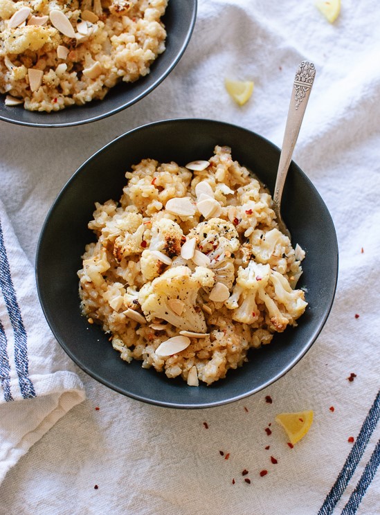 Lemony Roasted Cauliflower Risotto